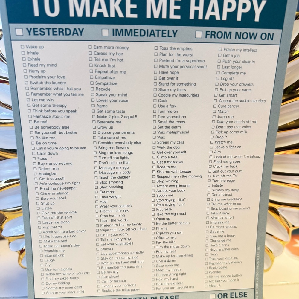 Fun Checklist Notepads- Things You Must Do To Make Me Happy & Sweet Talk - Picture 3 of 6